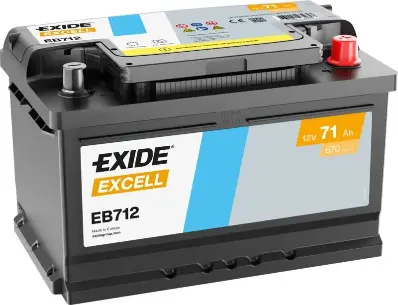 Akumulators Exide EB712 71Ah, 670A, (- +)  278x175x175