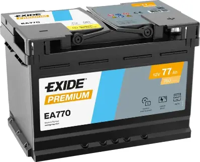 Akumulators Exide Premium EA770 77Ah, 760A, (- +) 278x175x190