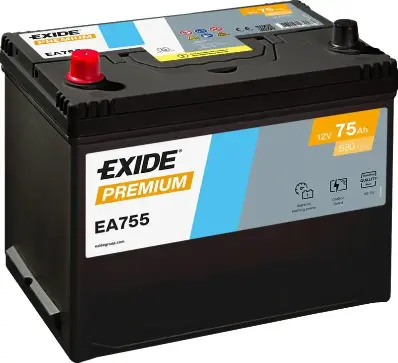 Akumulators Exide EA755 75Ah, 630A, 12V (+ -)  272x170x222
