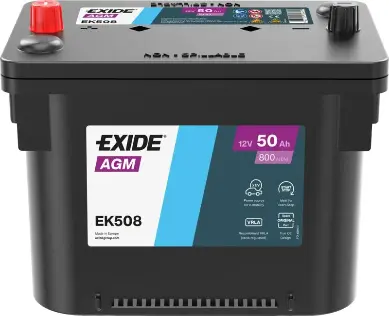 Akumulators Exide EK508 AGM 50Ah, 800A, (+ -) 260x173x206 Chrysler