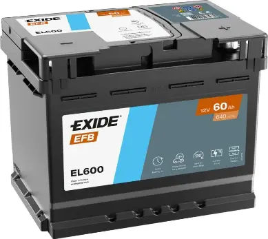 Akumulators EFB Exide EL600 60Ah, 640A, 12V (- +) 242x175x190