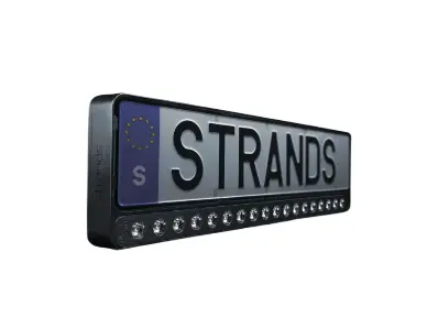 Auto numura zīmes rāmis ar LED tālās gaismas lukturi STRANDS NUUK E-LINE BLACK S-809445
