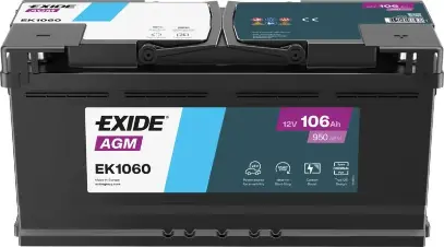 Akumulators Exide EK1060 AGM 106Ah, 950A, 12V (- +) 392x175x190