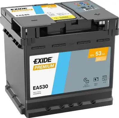 Akumulators Exide EA530 53Ah, 540A, (- +) 207x175x190