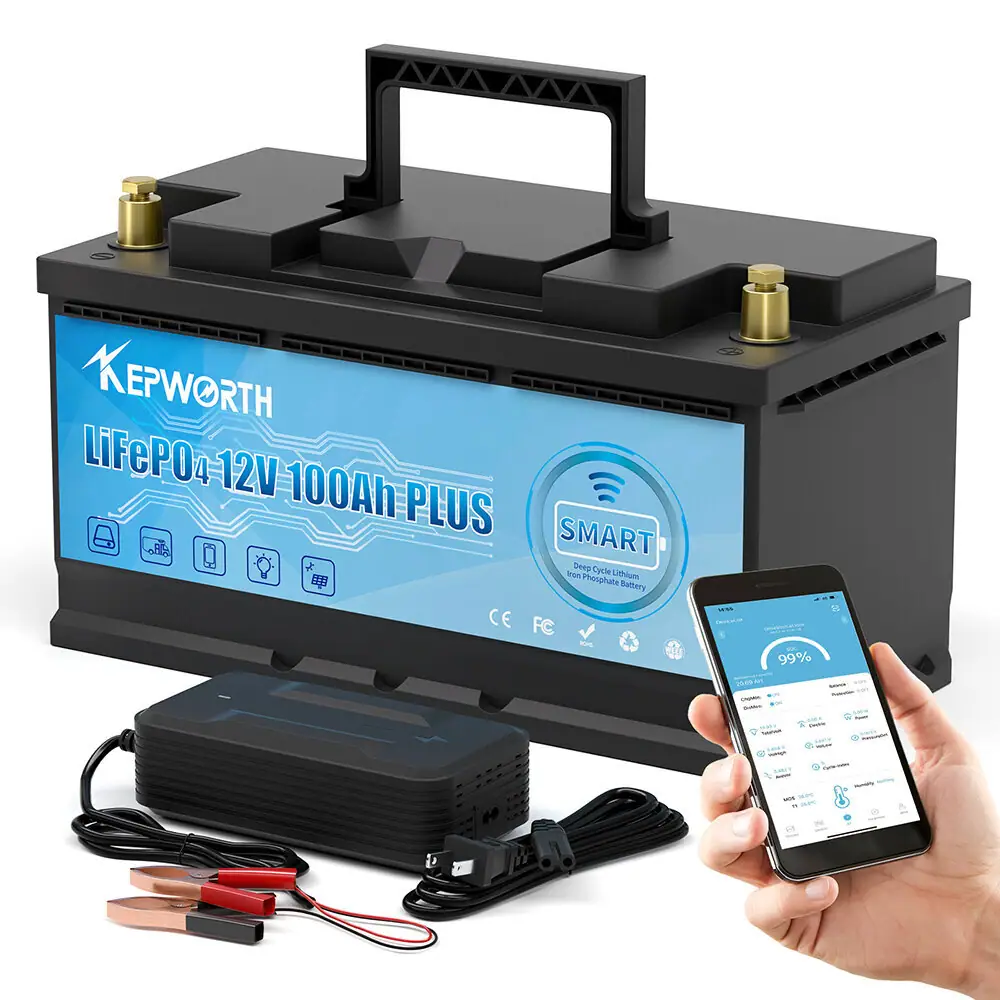Kepworth LiFePO4 100Ah, 12V Bluetooth + lādētājs