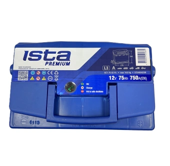 Akumulators Ista Premium 75Ah, 750A, 12V