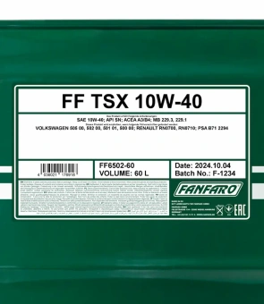 Motor oil Fanfaro 6502 TSX 10W-40 60 ltr.