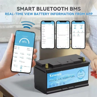 Akumulators Kepworth LiFePo4 100Ah, 12V Bluetooth + Lādētājs