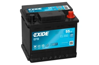 Battery EFB Exide EL550 55Ah, 540A, 12V  (- +) 207x175x190