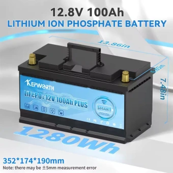 Akumulators Kepworth LiFePo4 100Ah, 12V Bluetooth + Lādētājs