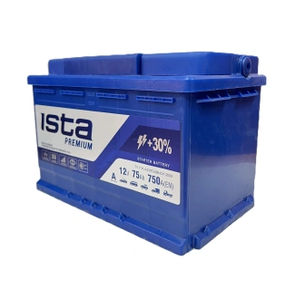 Akumulators Ista Premium 75Ah, 750A, 12V