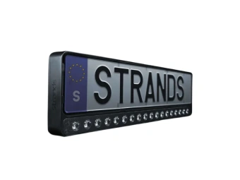 Рамка автомобильного номера с LED фарой дальнего света STRANDS NUUK E-LINE BLACK S-809445