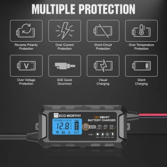 Litija akumulatoru lādētajs Eco-Worthy 12V, 10A