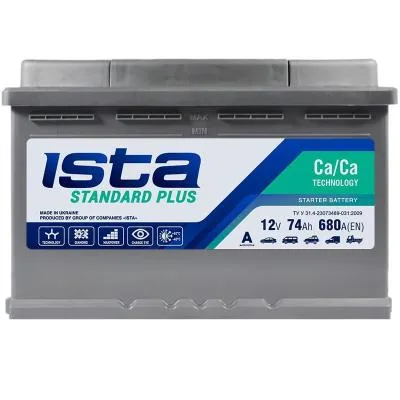 Akumulators Ista Standart Plus 74Ah, 680A,12V