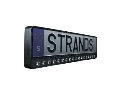 Auto numura zīmes rāmis ar LED tālās gaismas lukturi STRANDS NUUK E-LINE BLACK S-809445